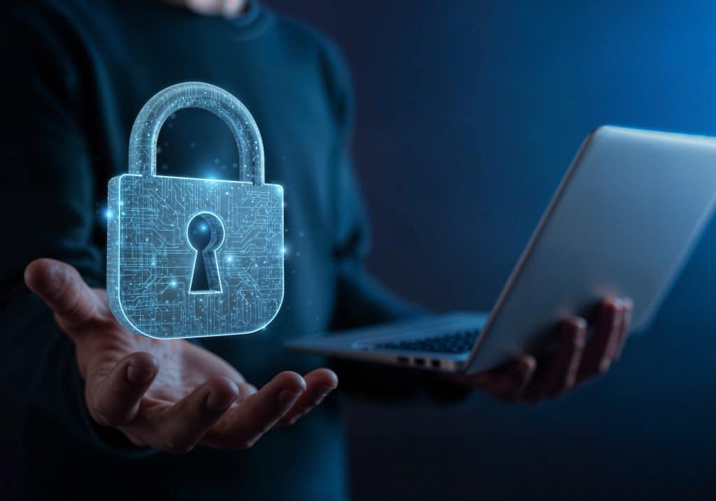Illustration de la protection des données personnelles et de la sécurité de la vie privée en ligne